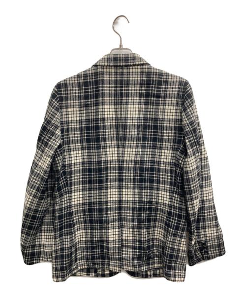 BLACK COMME des GARCONS（ブラックコムデギャルソン）BLACK COMME des GARCONS (ブラックコムデギャルソン) チェックテーラードジャケット グレー サイズ:Mの古着・服飾アイテム