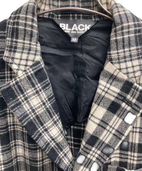 BLACK COMME des GARCONS（ブラックコムデギャルソン）BLACK COMME des GARCONS (ブラックコムデギャルソン) チェックテーラードジャケット グレー サイズ:Mの古着・服飾アイテム