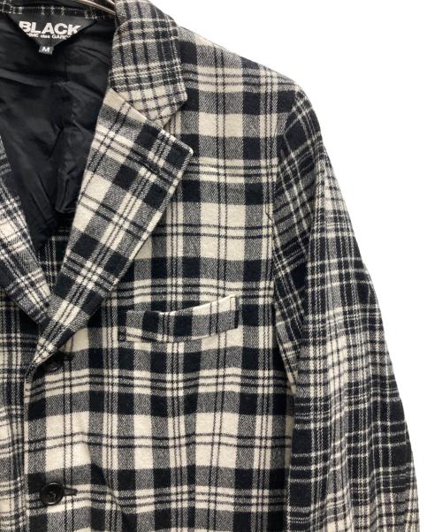 BLACK COMME des GARCONS（ブラックコムデギャルソン）BLACK COMME des GARCONS (ブラックコムデギャルソン) チェックテーラードジャケット グレー サイズ:Mの古着・服飾アイテム