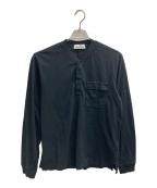 STONE ISLANDストーンアイランド）の古着「ヘンリーネックカットソー」｜ブラック