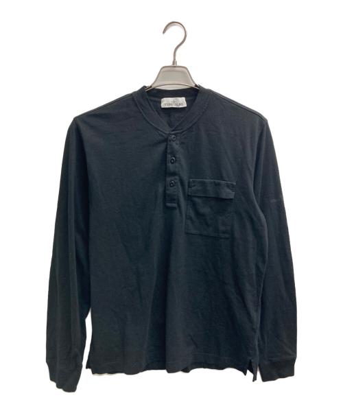 STONE ISLAND（ストーンアイランド）STONE ISLAND (ストーンアイランド) ヘンリーネックカットソー ブラック サイズ:XLの古着・服飾アイテム