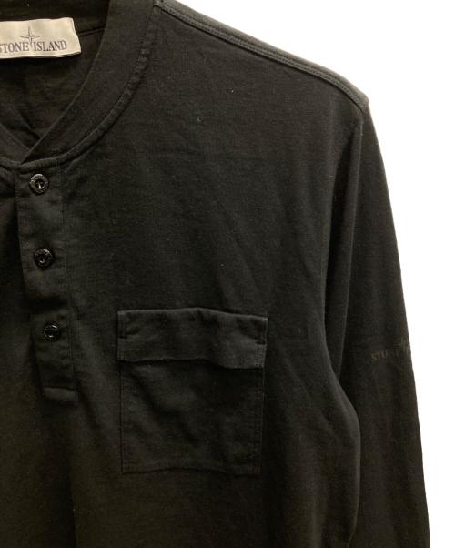 STONE ISLAND（ストーンアイランド）STONE ISLAND (ストーンアイランド) ヘンリーネックカットソー ブラック サイズ:XLの古着・服飾アイテム