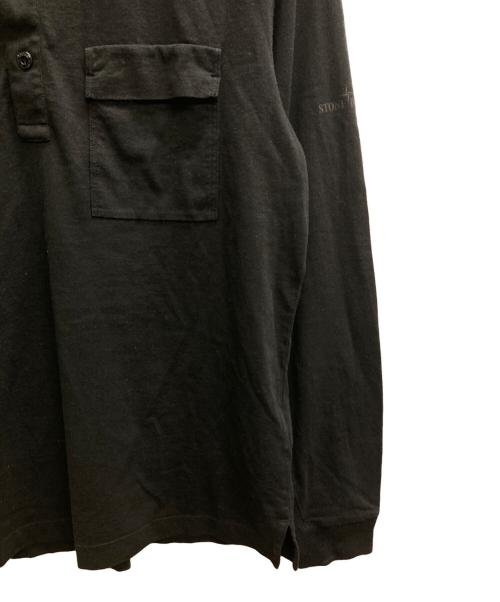STONE ISLAND（ストーンアイランド）STONE ISLAND (ストーンアイランド) ヘンリーネックカットソー ブラック サイズ:XLの古着・服飾アイテム
