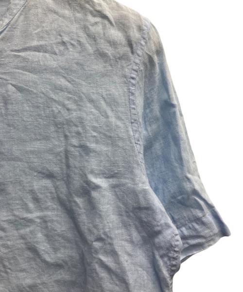 MARGARET HOWELL（マーガレットハウエル）MARGARET HOWELL (マーガレットハウエル) SOFT LINEN ノーカラープルオーバーシャツ ブルー サイズ:2の古着・服飾アイテム