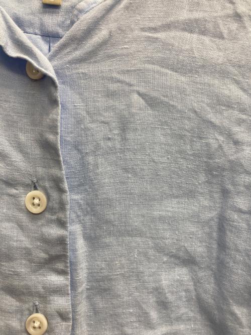 MARGARET HOWELL（マーガレットハウエル）MARGARET HOWELL (マーガレットハウエル) SOFT LINEN ノーカラープルオーバーシャツ ブルー サイズ:2の古着・服飾アイテム