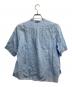 MARGARET HOWELL (マーガレットハウエル) SOFT LINEN ノーカラープルオーバーシャツ ブルー サイズ:2：5000円