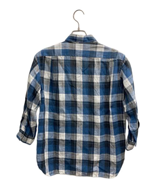 MARGARET HOWELL（マーガレットハウエル）MARGARET HOWELL (マーガレットハウエル) リネンチェックシャツ ネイビー サイズ:Sの古着・服飾アイテム