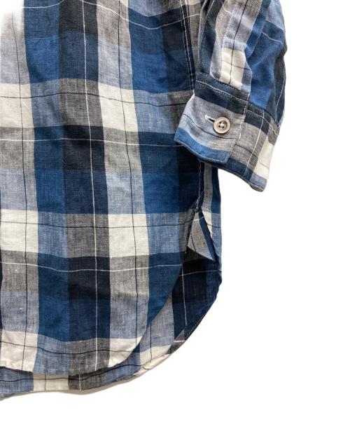 MARGARET HOWELL（マーガレットハウエル）MARGARET HOWELL (マーガレットハウエル) リネンチェックシャツ ネイビー サイズ:Sの古着・服飾アイテム