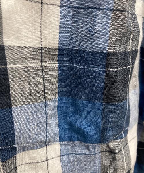 MARGARET HOWELL（マーガレットハウエル）MARGARET HOWELL (マーガレットハウエル) リネンチェックシャツ ネイビー サイズ:Sの古着・服飾アイテム