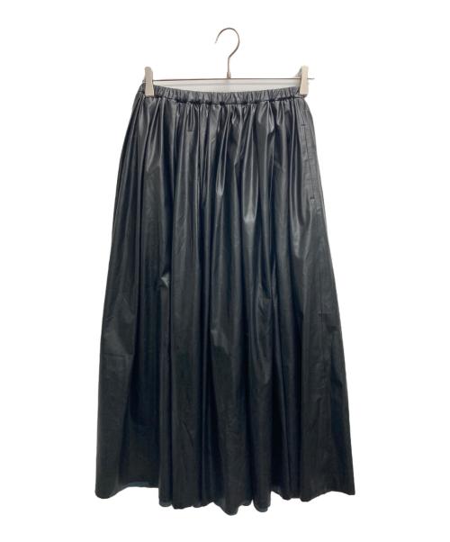 Plage（プラージュ）Plage (プラージュ) Fake Leather ギャザースカート ブラック サイズ:38の古着・服飾アイテム