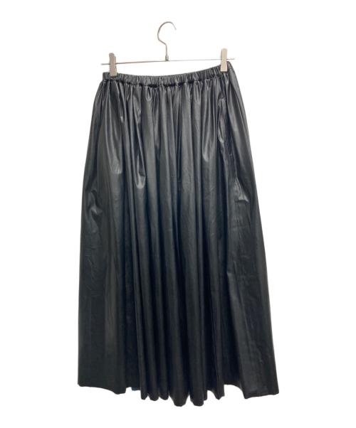 Plage（プラージュ）Plage (プラージュ) Fake Leather ギャザースカート ブラック サイズ:38の古着・服飾アイテム