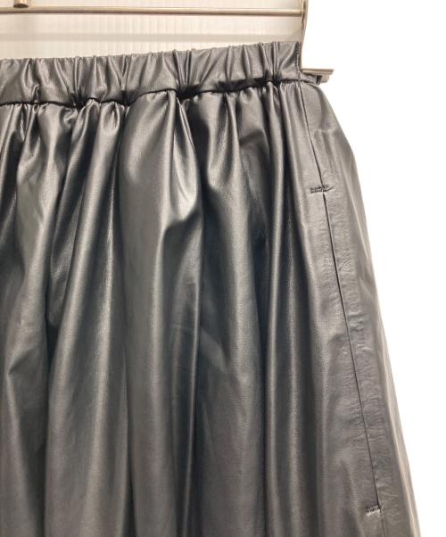 Plage（プラージュ）Plage (プラージュ) Fake Leather ギャザースカート ブラック サイズ:38の古着・服飾アイテム