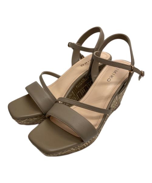 卑弥呼（ヒミコ）卑弥呼 (ヒミコ) ジオメトリック柄プラットフォームサンダル ベージュ サイズ:24.5cmの古着・服飾アイテム