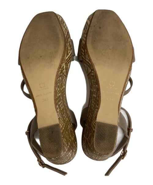 卑弥呼（ヒミコ）卑弥呼 (ヒミコ) ジオメトリック柄プラットフォームサンダル ベージュ サイズ:24.5cmの古着・服飾アイテム