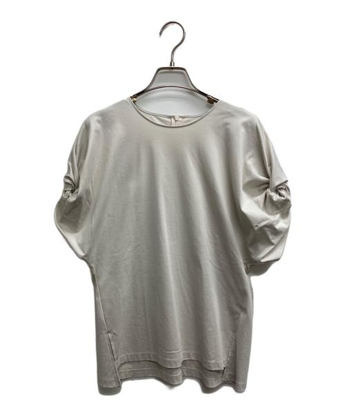 23区（ニジュウサンク）23区 (ニジュウサンク) スムースデザイン ツイスト カットソー ベージュ サイズ:32の古着・服飾アイテム