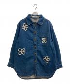 Tu es mon TRESORトゥ エ モン トレゾア）の古着「パールデザインデニムジャケット」｜インディゴ