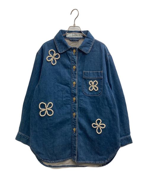 Tu es mon TRESOR（トゥ エ モン トレゾア）Tu es mon TRESOR (トゥ エ モン トレゾア) パールデザインデニムジャケット インディゴ サイズ:Freeの古着・服飾アイテム