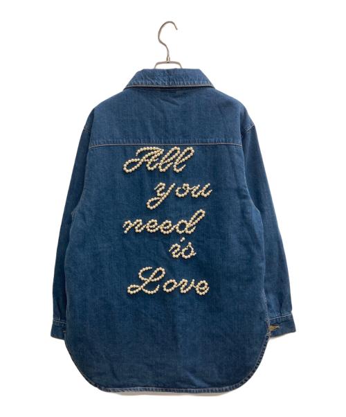 Tu es mon TRESOR（トゥ エ モン トレゾア）Tu es mon TRESOR (トゥ エ モン トレゾア) パールデザインデニムジャケット インディゴ サイズ:Freeの古着・服飾アイテム