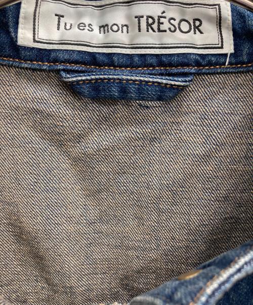 Tu es mon TRESOR（トゥ エ モン トレゾア）Tu es mon TRESOR (トゥ エ モン トレゾア) パールデザインデニムジャケット インディゴ サイズ:Freeの古着・服飾アイテム