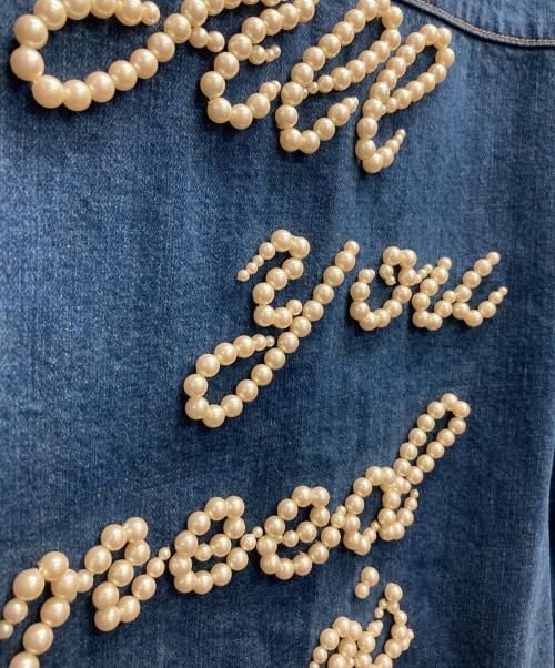 Tu es mon TRESOR（トゥ エ モン トレゾア）Tu es mon TRESOR (トゥ エ モン トレゾア) パールデザインデニムジャケット インディゴ サイズ:Freeの古着・服飾アイテム