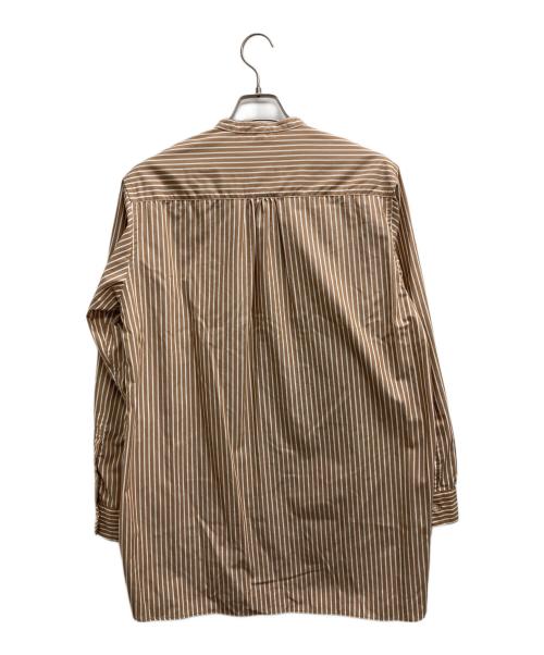 Le suns Pareil（ルサンパレイユ）Le suns Pareil (ルサンパレイユ) バンドカラーシャツ ブラウン サイズ:40の古着・服飾アイテム