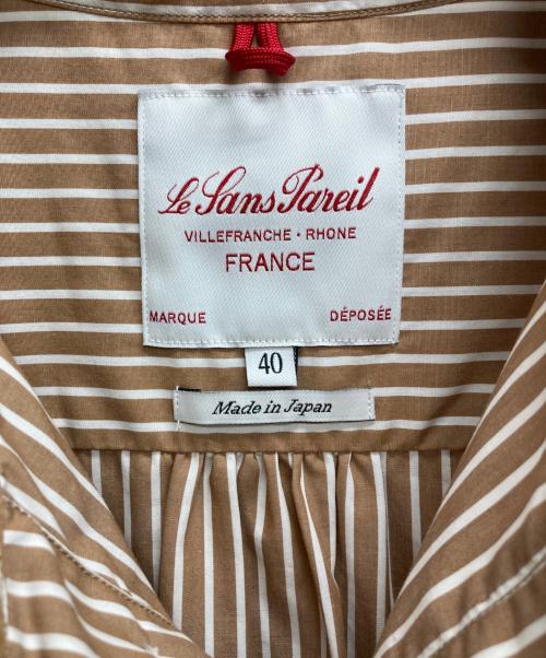 Le suns Pareil（ルサンパレイユ）Le suns Pareil (ルサンパレイユ) バンドカラーシャツ ブラウン サイズ:40の古着・服飾アイテム