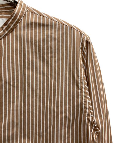 Le suns Pareil（ルサンパレイユ）Le suns Pareil (ルサンパレイユ) バンドカラーシャツ ブラウン サイズ:40の古着・服飾アイテム