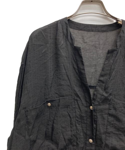 COLLAGE GALLARDAGALANTE（コラージュ ガリャルダガランテ）COLLAGE GALLARDAGALANTE (コラージュ ガリャルダガランテ) 2WAYヴィンテージライクシアーシャツ ブラック サイズ:Fの古着・服飾アイテム