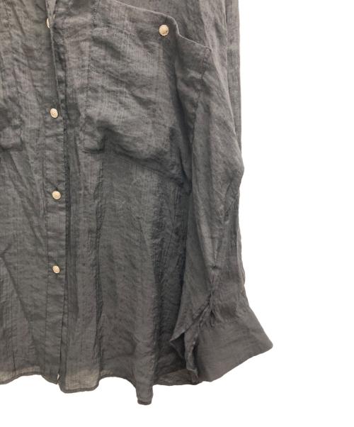 COLLAGE GALLARDAGALANTE（コラージュ ガリャルダガランテ）COLLAGE GALLARDAGALANTE (コラージュ ガリャルダガランテ) 2WAYヴィンテージライクシアーシャツ ブラック サイズ:Fの古着・服飾アイテム