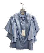 UNITED ARROWS TOKYOユナイテッドアローズトウキョウ）の古着「ペプラム フレアスリーブ ブラウス」｜スカイブルー