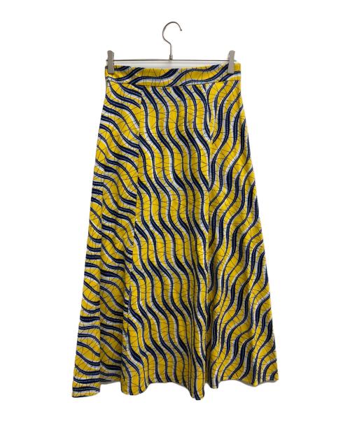 UNITED ARROWS TOKYO（ユナイテッドアローズトウキョウ）UNITED ARROWS TOKYO (ユナイテッドアローズトウキョウ) エスニックプリント スカート イエロー サイズ:40 未使用品の古着・服飾アイテム