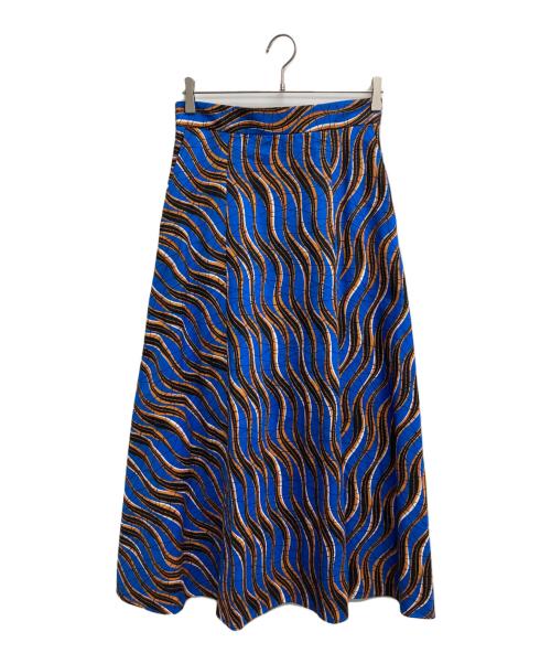 UNITED ARROWS TOKYO（ユナイテッドアローズトウキョウ）UNITED ARROWS TOKYO (ユナイテッドアローズトウキョウ) エスニックプリント スカート ブルー サイズ:40の古着・服飾アイテム