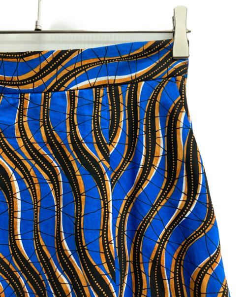 UNITED ARROWS TOKYO（ユナイテッドアローズトウキョウ）UNITED ARROWS TOKYO (ユナイテッドアローズトウキョウ) エスニックプリント スカート ブルー サイズ:40の古着・服飾アイテム