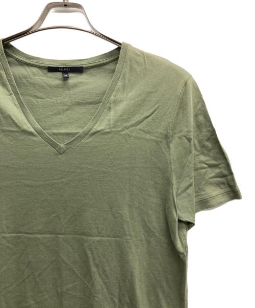 GUCCI（グッチ）GUCCI (グッチ) VネックTシャツ グリーン サイズ:Mの古着・服飾アイテム