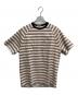 N°21（ヌメロヴェントゥーロ）の古着「ロゴエンボス ボーダーTシャツ」｜ベージュ×ホワイト