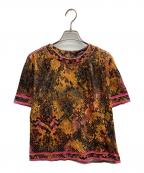 LAONARDレオナード）の古着「パイソンプリントカットソー」｜ブラウン