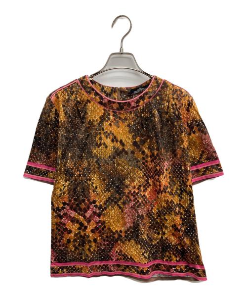 LAONARD（レオナード）LAONARD (レオナード) パイソンプリントカットソー ブラウン サイズ:Mの古着・服飾アイテム