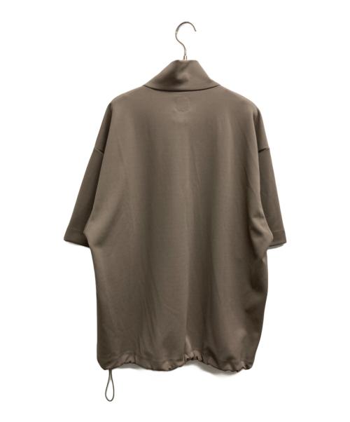 Lui's（ルイス）Lui's (ルイス) ジョーゼットハーフZIP5分袖カットソー ブラウン サイズ:FREEの古着・服飾アイテム