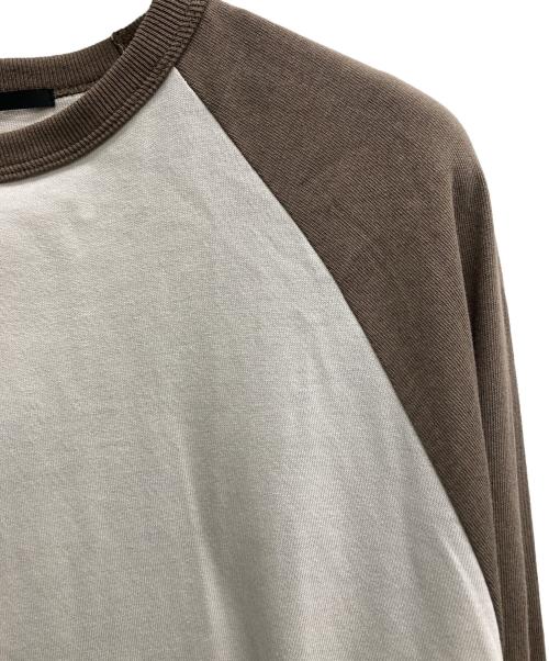 AP STUDIO（エーピーストゥディオ）AP STUDIO (エーピーストゥディオ) ラグランTシャツ ベージュ×ブラウン サイズ:不明（実寸サイズをご確認ください）の古着・服飾アイテム