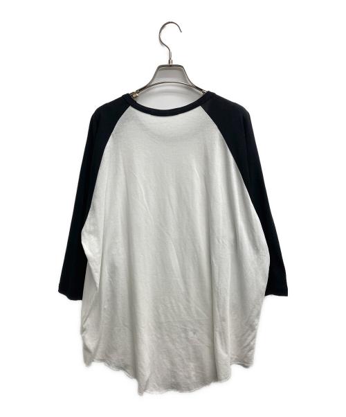 AP STUDIO（エーピーストゥディオ）AP STUDIO (エーピーストゥディオ) ラグランTシャツ ホワイト×ブラック サイズ:Freeの古着・服飾アイテム
