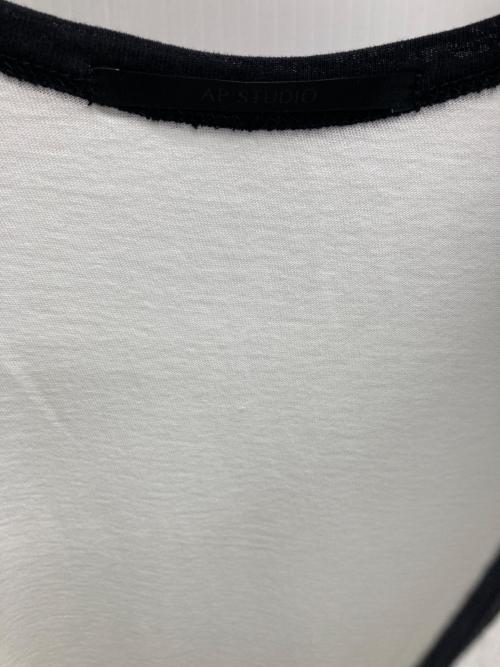 AP STUDIO（エーピーストゥディオ）AP STUDIO (エーピーストゥディオ) ラグランTシャツ ホワイト×ブラック サイズ:Freeの古着・服飾アイテム