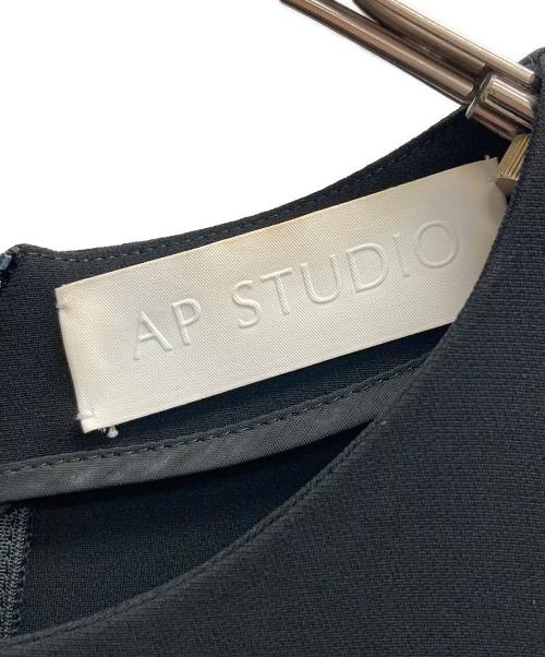 AP STUDIO（エーピーストゥディオ）AP STUDIO (エーピーストゥディオ) クルーネックストレートオールインワン ブラック サイズ:記載無しの古着・服飾アイテム