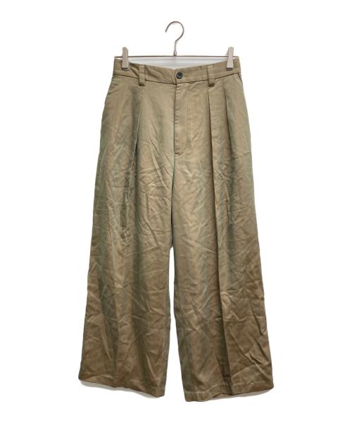 MAISON SPECIAL（メゾンスペシャル）MAISON SPECIAL (メゾンスペシャル) yocell Twill Chambray Two-Tuck Wide Pants グリーン サイズ:1の古着・服飾アイテム