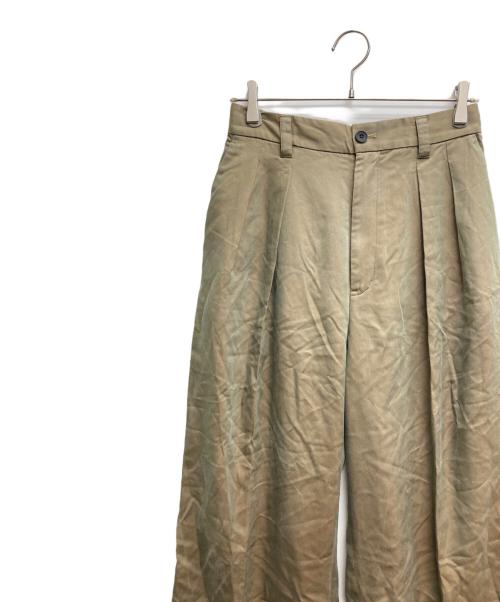 MAISON SPECIAL（メゾンスペシャル）MAISON SPECIAL (メゾンスペシャル) yocell Twill Chambray Two-Tuck Wide Pants グリーン サイズ:1の古着・服飾アイテム