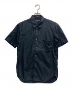 COMME des GARCONS HOMMEコムデギャルソン オム）の古着「メッシュ切替半袖シャツ」｜ブラック