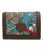 GUCCI×DISNEYグッチ×ディズニー）の古着「ドナルドダック カードケース ウォレット」｜ブラウン