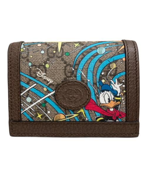 GUCCI（グッチ）GUCCI (グッチ) Disney (ディズニー) ドナルドダック カードケース ウォレット ブラウンの古着・服飾アイテム