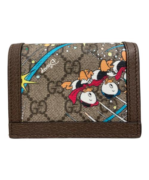 GUCCI（グッチ）GUCCI (グッチ) Disney (ディズニー) ドナルドダック カードケース ウォレット ブラウンの古着・服飾アイテム
