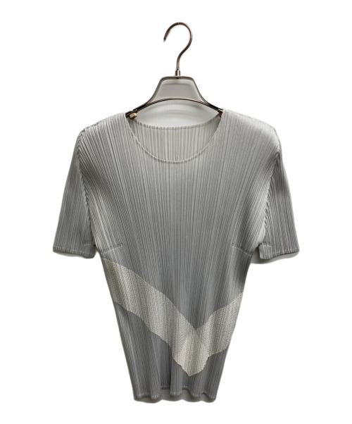 PLEATS PLEASE（プリーツプリーズ）PLEATS PLEASE (プリーツプリーズ) プリーツカットソー グレー サイズ:4の古着・服飾アイテム