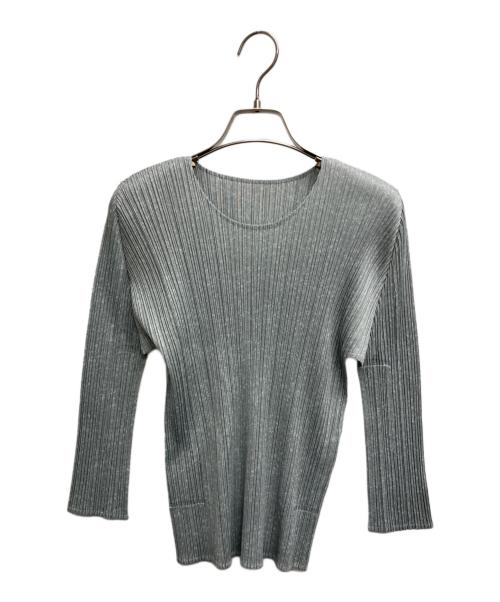 PLEATS PLEASE（プリーツプリーズ）PLEATS PLEASE (プリーツプリーズ) プリーツカットソー グレー サイズ:3の古着・服飾アイテム